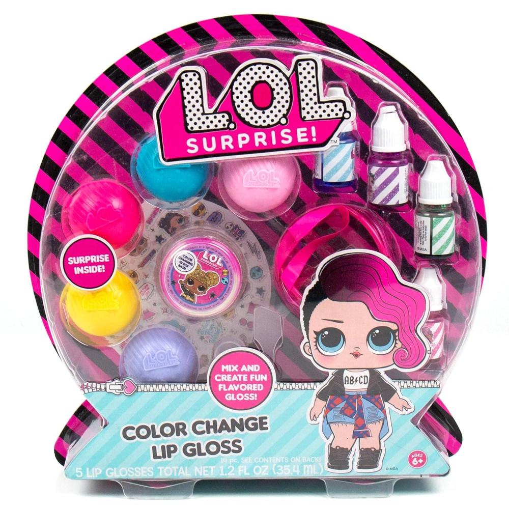 imageLOL Surprise Color Change Lip Gloss By Horizon Group USA Mix ampamp Create 5 Color Changing Multi Flavored DIY Lip Gloss Making Kit Containers ampamp Decorative Stickers IncludedMulticoloredColor Change Lip Gloss