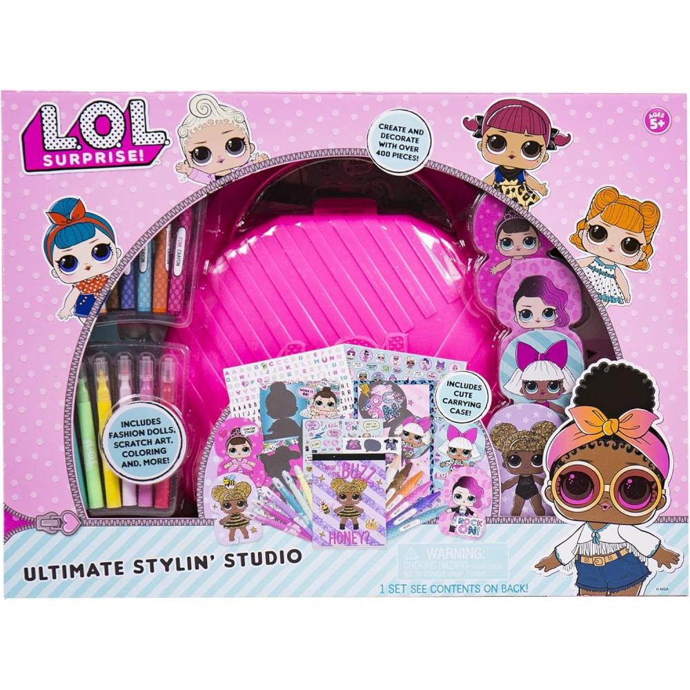 imageLOL Surprise Creativity Case by Horizon Group USACreate Play ampamp StoreDIY Activity Case Including Paper DollsColoring PagesMakersCrayonsGlitter GlueScratch ArtStickers ampamp MoreHot PinkUltimate Stylin Studio