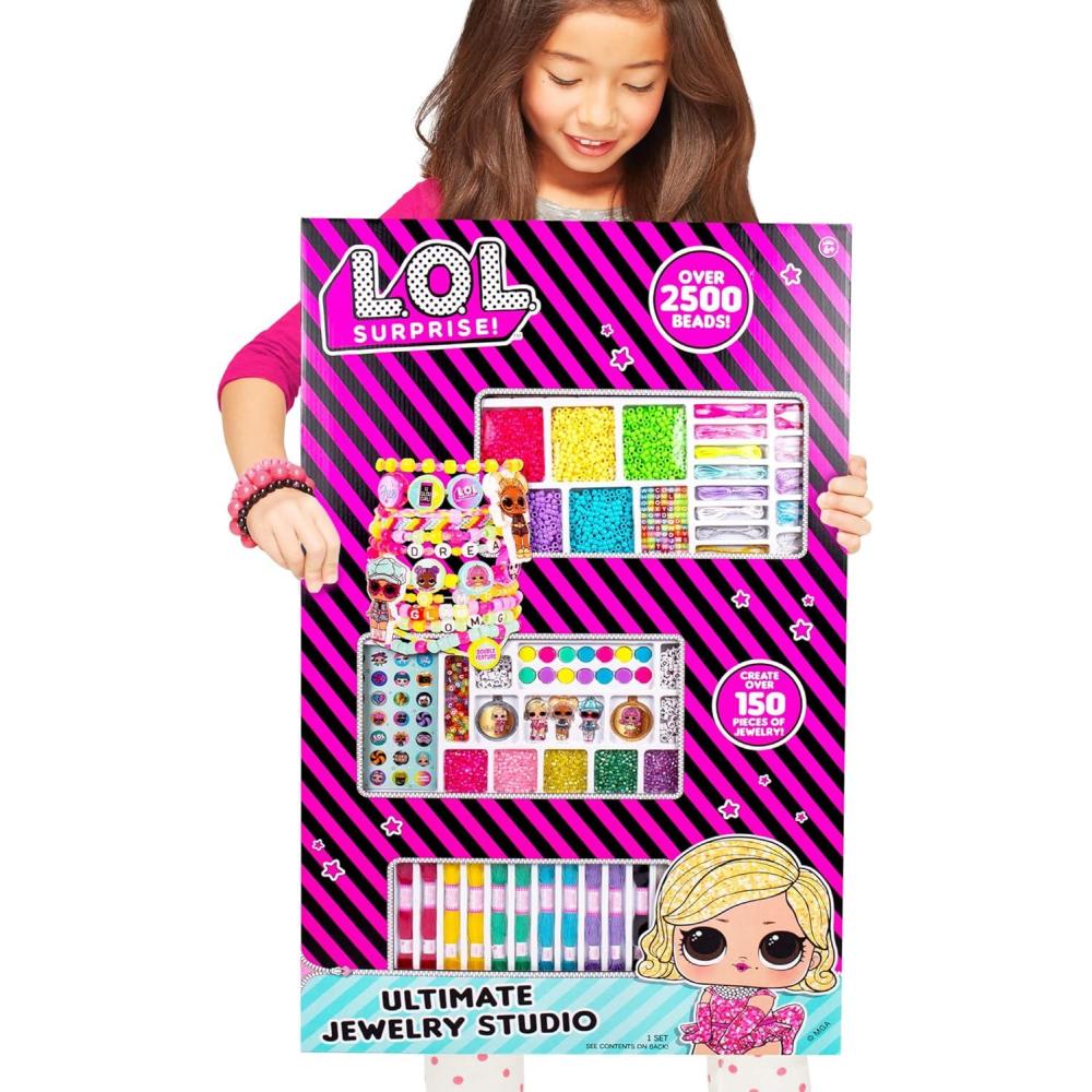 imageLOL Surprise Double Feature Ultimate Jewelry Studio Over 2500 Beads Create 150 Pieces of Jewelry Includes LOL Surprise Charms ampamp Rotating Charms Bead Kit For Kids Ages 6 7 8 9LOL Surprise Ultimate
