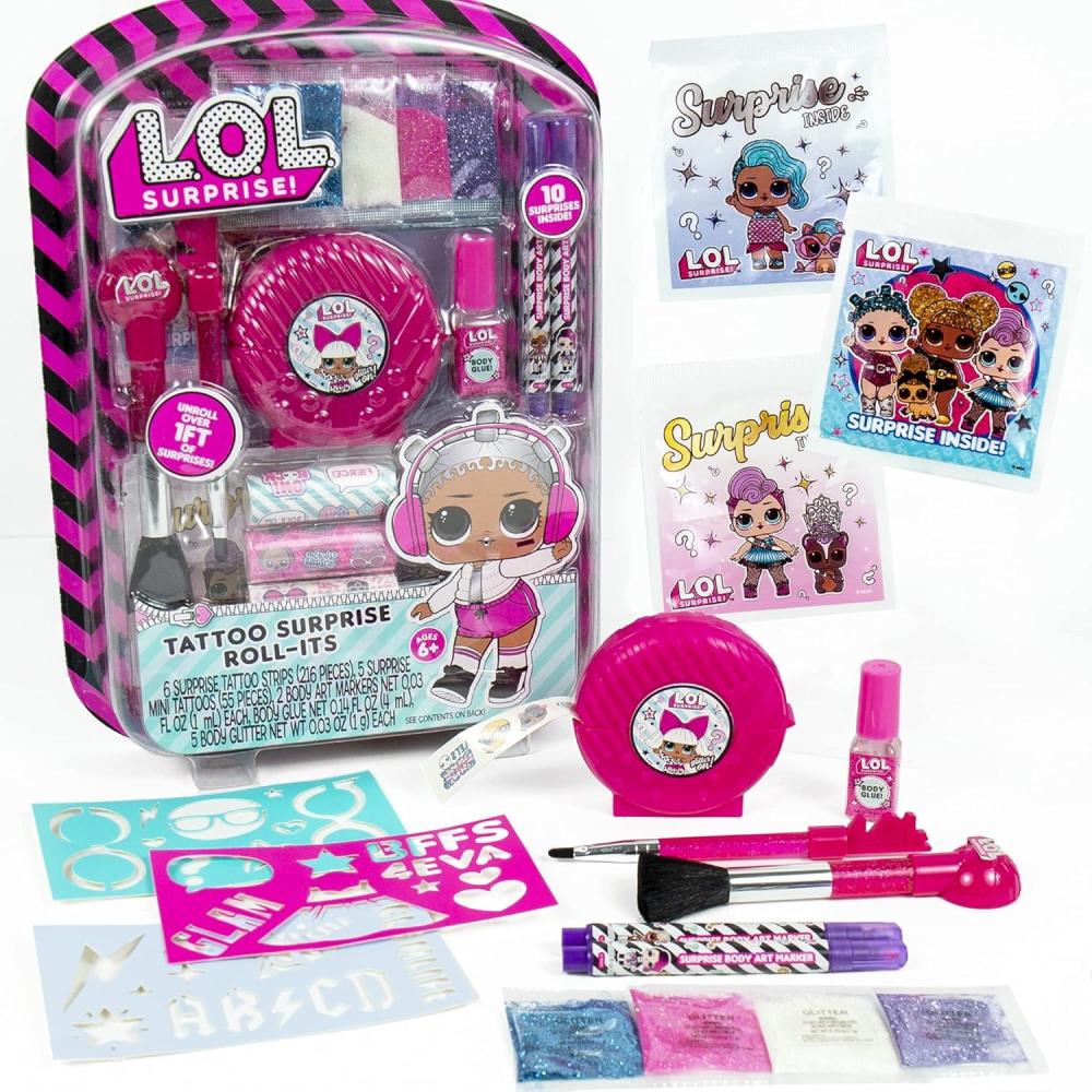 imageLOL Surprise Tattoo RollIts by Horizon Group USA LOL Surprise Tattoos for Kids Unroll Over 1 ft of Surprises Includes Temporary Tattoos Body Art Markers Stencils Glitter Body Gems ampamp MoreLOL Surprise Tattoos for Kids