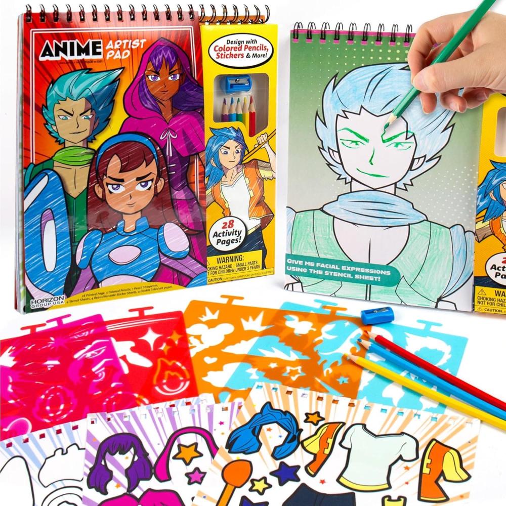 imageMade By Me Anime Artist Pad 28Page Coloring Book Includes Fun Art Supplies ampamp Removable Stickers Inspired by Comic Books Great Gifts for Anime Enthusiasts Coloring Books for Kids Ages 48Artist Pad