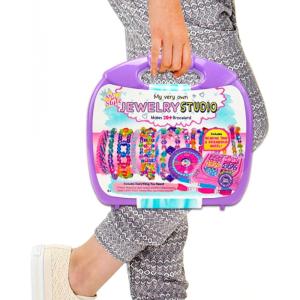 Just My Style My Very Own Jewelry Studio, Personalized Bracelet Making Kit With 1700+ Beads, Bead Kit Great for On-The-Go, Travel DIY Custom Accessories for Ages 6, 7, 8, 9(Jewelry Studio (Case))