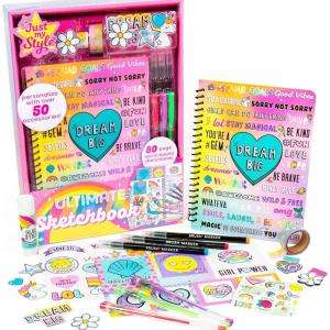 Just My Style Pop & Color Sketchbook, Creative Fidget Sketchbook and Pen Set, Great Weekend Activity, Includes Cute Puffy Stickers & Mindfulness Activity Book for Kids Ages 6, 7, 8, 9(Ultimate)