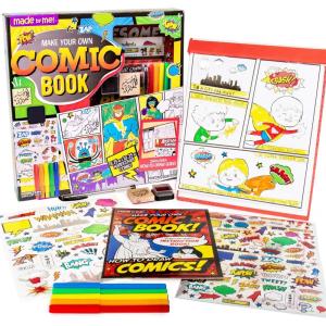 Made By Me Anime Artist Pad, 28-Page Coloring Book, Includes Fun Art Supplies & Removable Stickers Inspired by Comic Books, Great Gifts for Anime Enthusiasts, Coloring Books for Kids Ages 4-8(Comic)