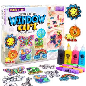 Made By Me Create Your Own Window Art, Paint Your Own Suncatchers, DIY Arts & Crafts Idea, Craft Kits for Kids, Crafts for Kids & Toddlers, Toddler Arts and Crafts(Create Your Own)