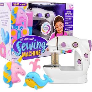Made By Me My Very Own Sewing Machine for Beginner, Portable Battery Powered First Sewing Machine for Kids Ages 8+, Includes Fabric, Thread, Measuring Tape, & Stuffing,(Sewing Machine)