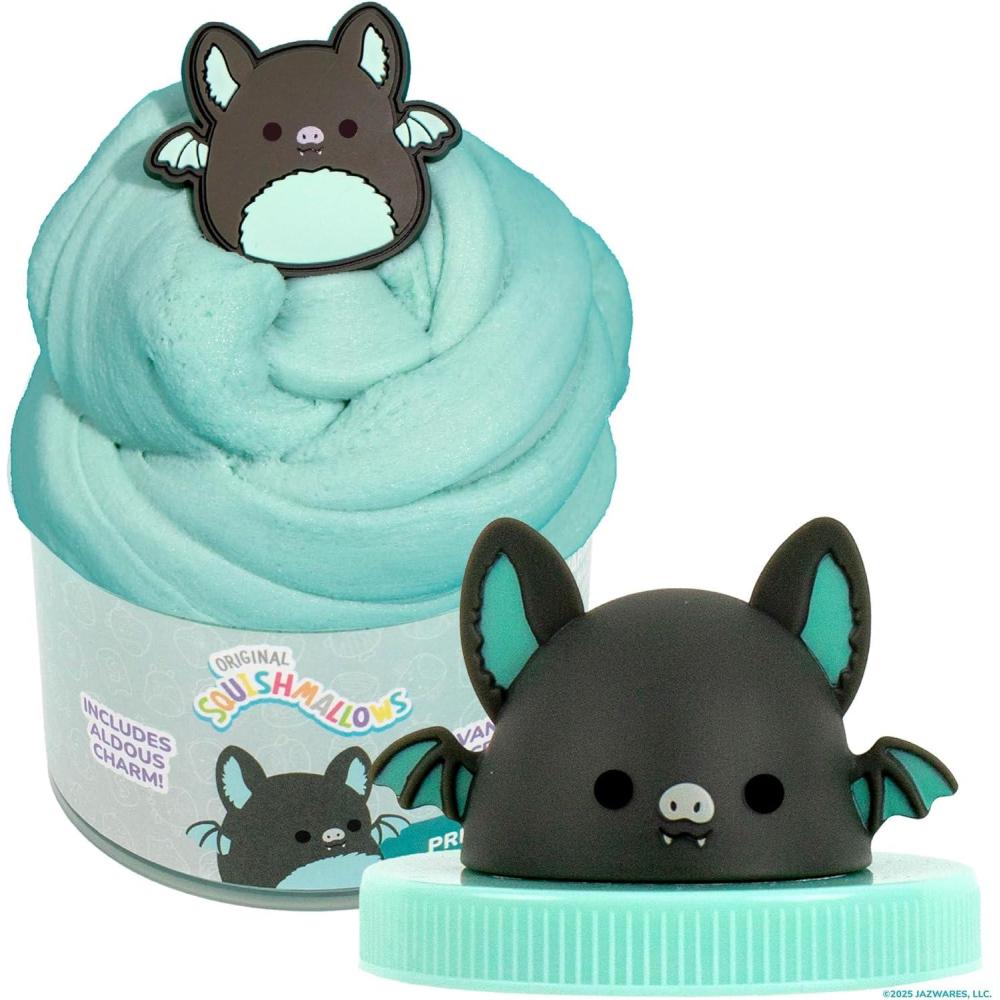 imageOriginal Squishmallows Ashely The Apple Premium Cloud Slime Green AppleScented 8 oz Storage Container with Figurine Topper Rubber Charm Goodie Bags Stuffers Kids Party Favors Sensory ToysFruit Bat  Vanilla