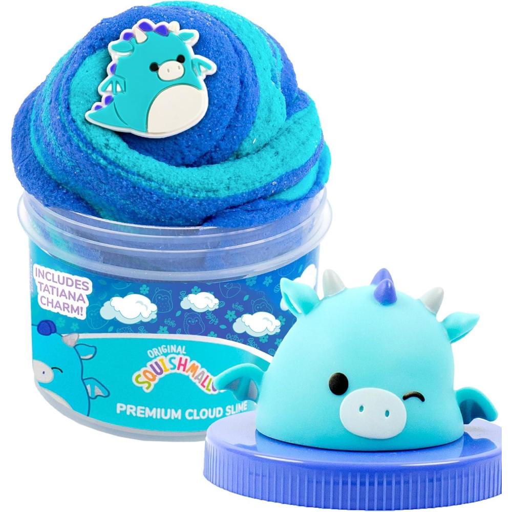 imageOriginal Squishmallows Ashely The Apple Premium Cloud Slime Green AppleScented 8 oz Storage Container with Figurine Topper Rubber Charm Goodie Bags Stuffers Kids Party Favors Sensory ToysTatiana Blue Raspberry
