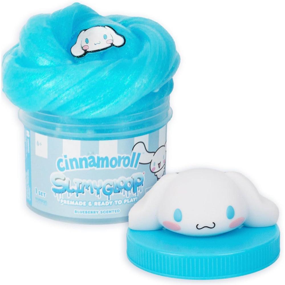 imageRainbow Brite Scented Cloud Slime VanillaScented Collectible Charm White Iridescent Tinsel ampamp Reusable Container with Topper Cute Stuff for Kids Colorful Fidget Toys Goody Bags StuffersCinnamoroll  Blueberry