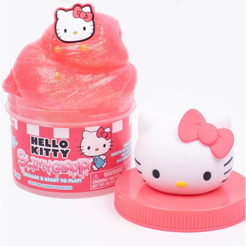 imageRainbow Brite Scented Cloud Slime VanillaScented Collectible Charm White Iridescent Tinsel ampamp Reusable Container with Topper Cute Stuff for Kids Colorful Fidget Toys Goody Bags StuffersHello Kitty  Cotton Candy