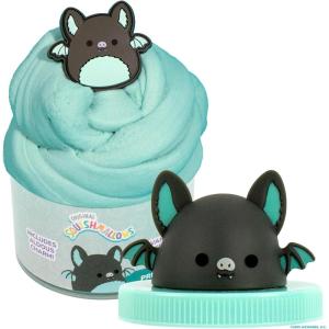 Original Squishmallows Ashely The Apple Premium Cloud Slime, Green Apple-Scented, 8 oz., Storage Container with Figurine Topper, Rubber Charm, Goodie Bags Stuffers, Kids Party Favors, Sensory Toys(Fruit Bat – Vanilla)