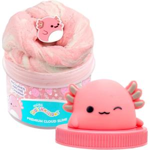 Original Squishmallows Ashely The Apple Premium Cloud Slime, Green Apple-Scented, 8 oz., Storage Container with Figurine Topper, Rubber Charm, Goodie Bags Stuffers, Kids Party Favors, Sensory Toys(Archie- Cotton Candy)