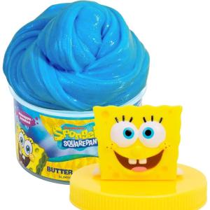 Rainbow Brite Scented Cloud Slime, Vanilla-Scented, Collectible Charm, White Iridescent Tinsel, & Reusable Container with Topper, Cute Stuff for Kids, Colorful Fidget Toys, Goody Bags Stuffers(SpongeBob – Pineapple)