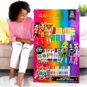 Rainbow High Ultimate Jewelry Designer, DIY Jewelry Making Kit, Design 20+ Pieces of Jewelry, Great Weekend or Sleepover Activity for Girls, Bead Kit for Kids Teens & Tweens Ages 8, 9, 10, 11(2500+ Beads)