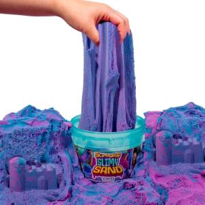 SLIMYSAND by Horizon Group USA, 1.5 lbs of Berry Scented Moldable, Stretchable, Expandable Cloud Slime, Blue & Purple Marbled, Slimy Play Sand in Reusable Bucket, Non Stick, Sensory Activity(Blue/Purple)