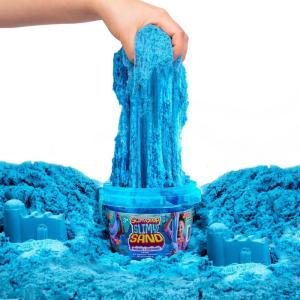 SLIMYSAND by Horizon Group USA, 1.5 lbs of Berry Scented Moldable, Stretchable, Expandable Cloud Slime, Blue & Purple Marbled, Slimy Play Sand in Reusable Bucket, Non Stick, Sensory Activity(Light Blue)