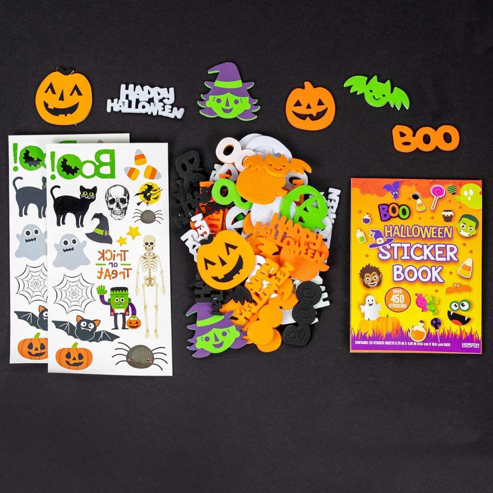 imageHorizon Group USA Halloween Sticker ampamp Tattoo Party Pack Includes 450 Stickers 15 Temporary Tattoos ampamp More Great For Halloween Arts And Crafts For Kids ampamp Bags Goodies MultiColor