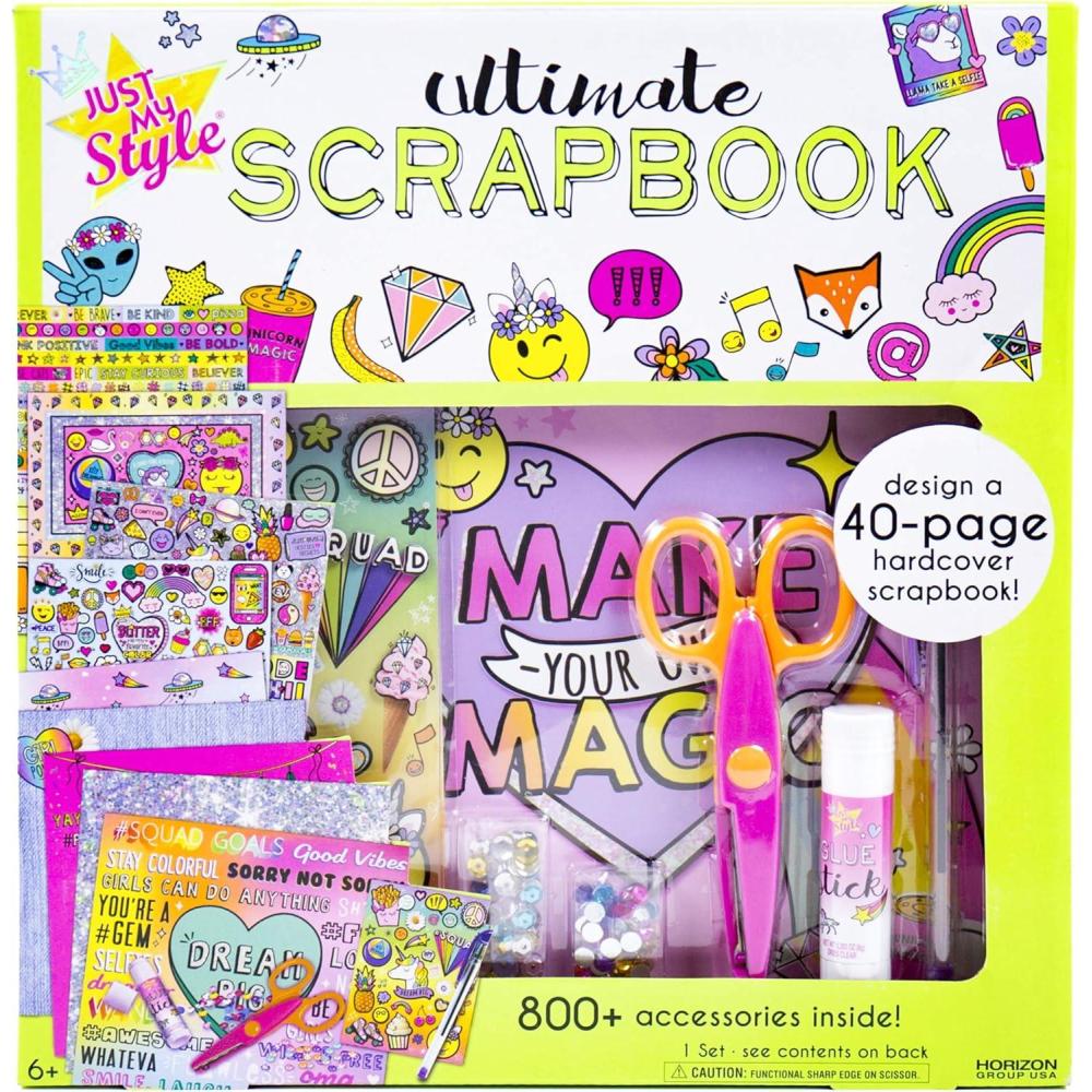 imageJust My Style Ultimate Scrapbook Personalize and Decorate A 40Page DIY Scrapbook Great for Travel Road Trips ampamp OnTheGo Memory Keeper Scrap Book for Kids ampamp Tween Ages 6 7 8 9BeigeUltimate