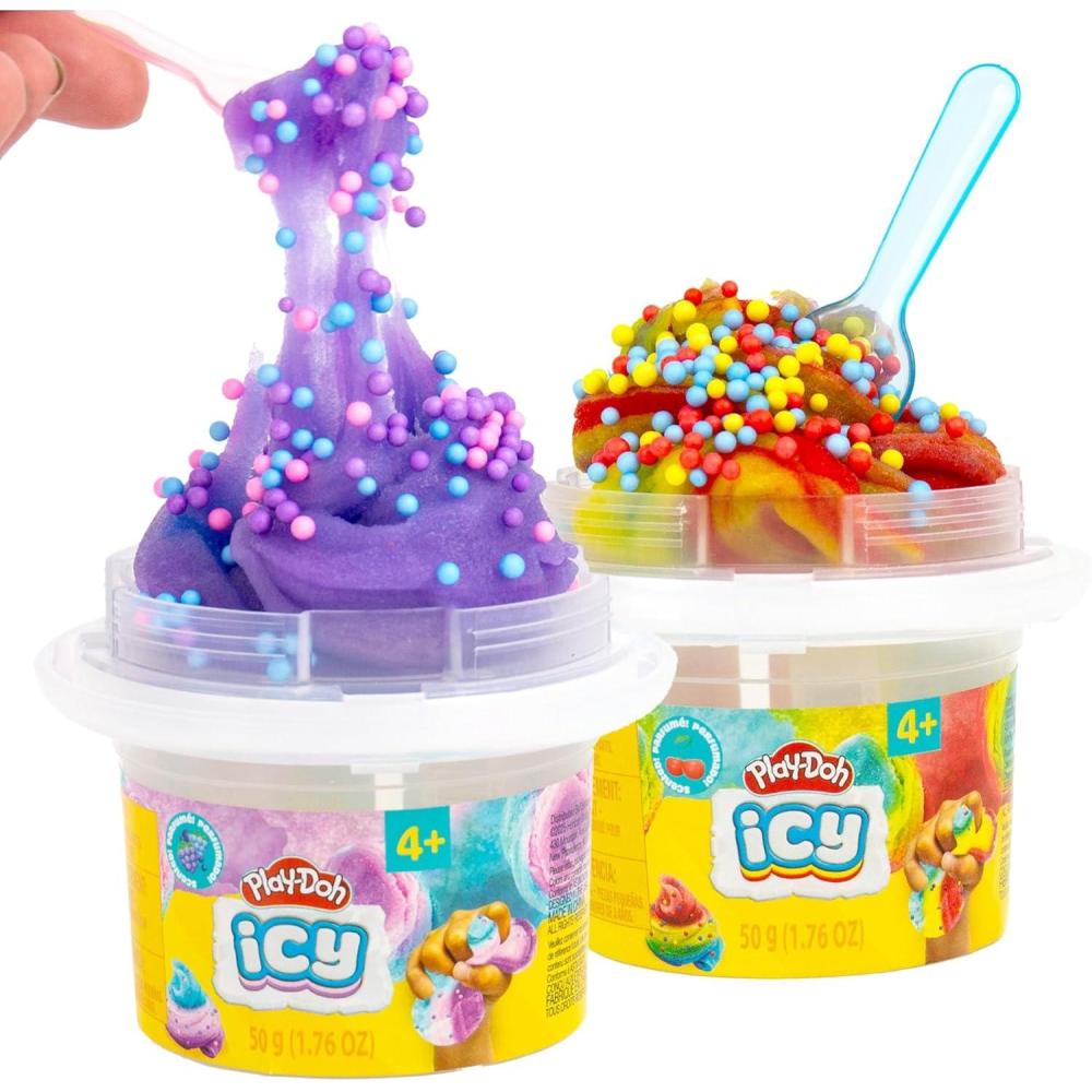 imagePlayDoh Fizzie 2Pack 1 Can of TwoToned Pink StrawberryScented 1 Can of TwoToned Blue RaspberryScented Cool Sensory Toys Gifts for Kids Tween Party Favors Goodie Bag StuffersIcy