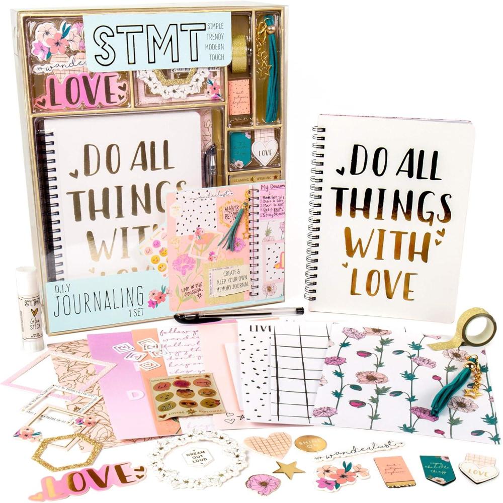 imageSTMT DIY Dreamers Become Doers Journaling Set Stationery Set Bullet Journal Kit Journaling Kit Journals for Teen Girls DIY Journal Set for Girls Ages  8Love Journaling Set