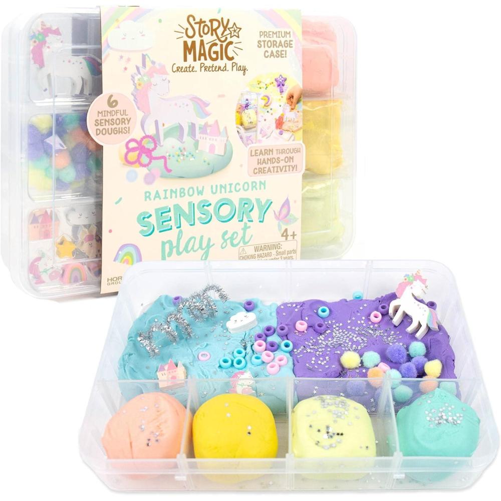imageStory Magic Rainbow Unicorn Sensory Play Set Build Cognitive Development and Fine Motor Skills Tactile Activities for On The Go Sensory Toys for Preschoolers and Kids Ages 4 5 6 7 8