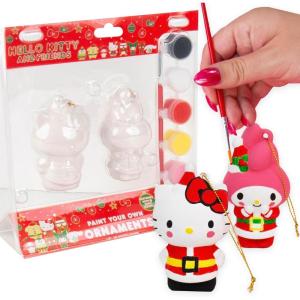Hello Kitty® & My Melody™ Paint Your Own Christmas Ornaments Kit, DIY Ceramic Holiday Craft Set, 2-Pack