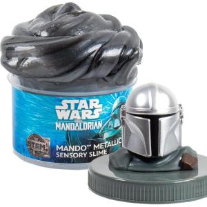 Official STAR WARS Slime, 3-Pack Galaxy Slime Kit, Includes Darth Vader, The Mandalorian, Grogu, Perfect for Goodie Bags, Desk Toys, Star Wars Merch, Star Wars Toys, Bulk Party Favors for Kids 8-12(Mando Metallic Slime)