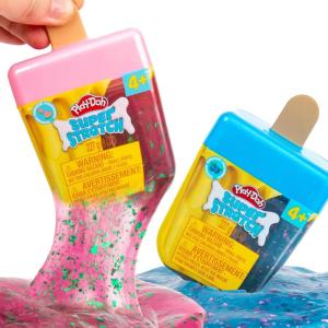 Play-Doh Fizzie 2-Pack, 1 Can of Two-Toned Pink Strawberry-Scented, 1 Can of Two-Toned Blue Raspberry-Scented, Cool Sensory Toys, Gifts for Kids, Tween Party Favors, Goodie Bag Stuffers(Melty Pop)