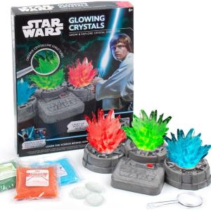 STAR WARS Glowing Crystals Kit – Grow 3 Colorful Crystals With Light Up Display Stand – Gift for 8 Year Old Boys, Star Wars Merch and Toys