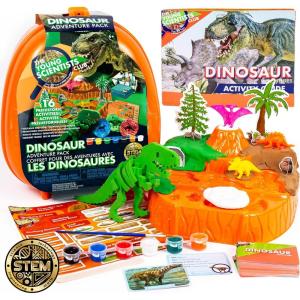 The Young Scientists Club Dinosaur Adventure Pack by Horizon Group USA, STEM Kit, 16 Educational Activities, Includes Reusable Backpack, DIY Foam Dinosaur & Fossils, 42-Piece Card Game & More, Multi(Dino Backpack)