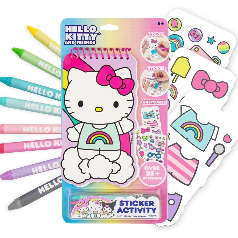 imageBluey Sticker Activity Book Includes 40 Stickers Crayons 2in1 Coloring ampamp Sticker Book Bluey Toys Stickers for Kids 5 Year Old Girl Gift Coloring Books for Kids Ages 48 Toys ampamp GamesHello Kitty and Friends