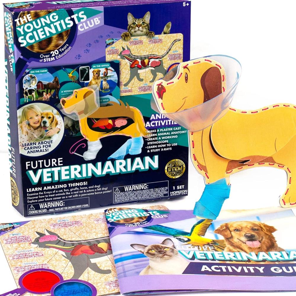 imageThe Young Scientists Club Future Veterinarian Career Kit 10 Activities Includes Interactive Learning Guide Foam Dog ampamp Secret Message Viewers Animal Science Kits for Kids Gifts STEM Learning