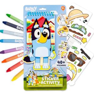 Bluey Sticker Activity Book, Includes 40 Stickers, Crayons, 2-in-1 Coloring & Sticker Book, Bluey Toys, Stickers for Kids, 5 Year Old Girl Gift, Coloring Books for Kids Ages 4-8, Toys & Games(Bluey Sticker Activity)