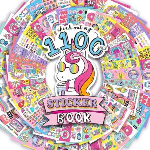 Just My Style 1100 Vinyl Sticker Book, Sparkly Spiral Bound Book With Positivity Quotes, Tie Dye Stickers, Sweet Treats & More, Great For Back To School, Reusable & Repositionable Fun Sticker Activity(1100 Vinyl Stickers)
