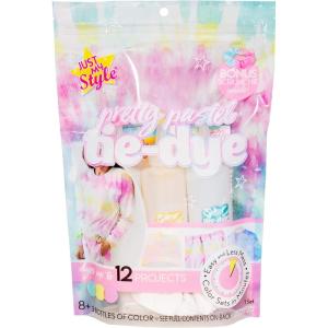 Just My Style Pretty Pastel Tie-Dye Bag by Horizon Group USA, DIY Tie Dye Kit Includes 3 Tie Dye Bottles, Microwaveable Bag, Protective Gloves, Rubber Bands, Fully-Illustrated Instructions