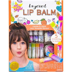 Just My Style Shimmer Pop Lip Gloss, Create 5 Lollipop-Shaped Lip Glosses, Includes Funnel, Empty Lip Gloss Containers, Sweet Lip Gloss Base, Body Glitter & More, DIY Lip Gloss, Multi (208316J)(Lip Balm)
