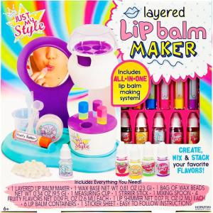 Just My Style Shimmer Pop Lip Gloss, Create 5 Lollipop-Shaped Lip Glosses, Includes Funnel, Empty Lip Gloss Containers, Sweet Lip Gloss Base, Body Glitter & More, DIY Lip Gloss, Multi (208316J)(Lip Balm Maker)