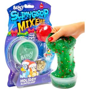 Kuromi SLIMYGLOOP Mix’EMS Slime, Collectible Charm with Fun Add-Ins, Hello Kitty and Pink Glitter Slime, Party Favors for Kids 8-12, Girls Toys Age 6-8, Sanrio Stuff(Bluey Holiday – Peppermint)