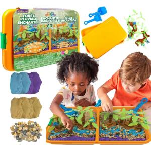 Made By Me Explore + Create Unicorn Sensory Bin – Sensory Bins for Toddlers – All-in-One Tactile Sensory Toys – Learn Through Play Toys – Unique Fine Motor Toys & Magical Sensory Experience(4lb JUMBO Enchanted Rainforest (Mega Size))