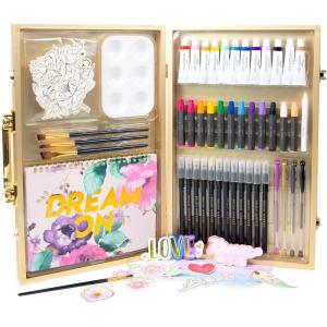 STMT DIY Designer Art Studio by Horizon Group USA, Kit Includes 40+ Art Making Essentials.Water Colors,Oil Pastels,Brush Markers,Spiral Art Pad & More