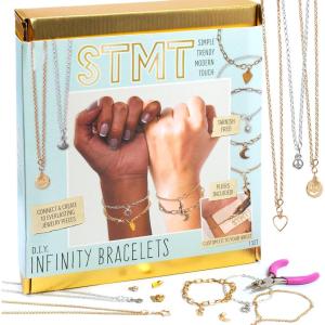 STMT DIY Infinity Jewelry Kit, Make 10 Forever Bracelets, Permanent Bracelet Chains, No Welding Needed, Custom-Fit, Unisex, Multi, Life-Size, Not Foldable, Ages 8+(Infinity)