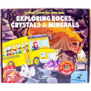 The Magic School Bus Rides Again: Exploring Rocks, Minerals, Crystals, at-Home STEM Kits for Kids Age 5 and Up, Crystal Kits for Young Scientists, Rock Experiments, DIY Rock Candy