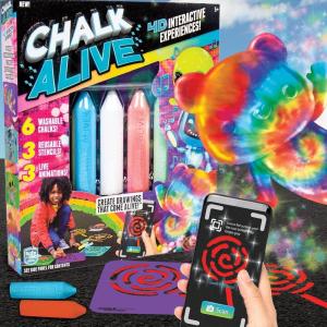 by Horizon Group USA, Augmented Reality Chalk Art, Watch Your Drawings Come Alive. Includes, 18 Interactive Chalks, 8 Reusable Stencils.(Modern)