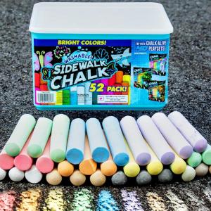 by Horizon Group USA, Augmented Reality Chalk Art, Watch Your Drawings Come Alive. Includes, 18 Interactive Chalks, 8 Reusable Stencils.(Sidewalk Chalks 52 Pack)