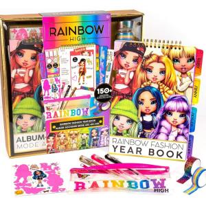 Rainbow High Rainbow Nail Salon by Horizon Group USA, Includes 5 Nail Polishes, Nail Stickers, Stick-On Nails, Glitter & Nail Dryer, Nail Art Kit for Girls Ages 7-12(Rainbow Make-up Artist Studio)