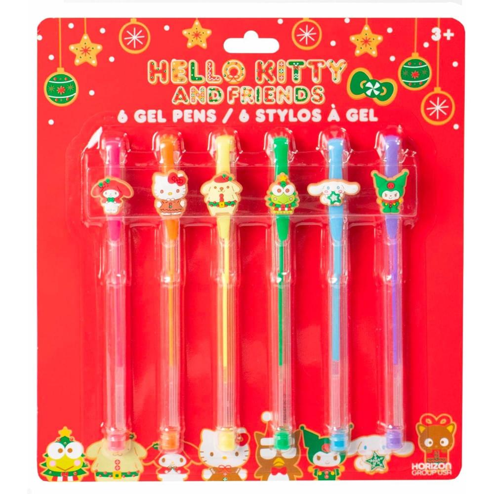 image:imageHello Kitty and Friends Holiday Gel Pens 6Pack Fun Sanrio Pen Toppers Included Featuring My Melody Hello Kitty Pompompurin Keroppi amp More Sanrio Stuff Cute School Supplies Stocking Stuffers