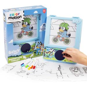 Bluey Motion Animation Tablet – Turn Drawings into Bluey with 20 Design Inserts, Coloring Markers, Drawing Pad, 8″W x 8.5″H(Bluey)