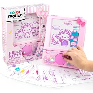 Bluey Motion Animation Tablet – Turn Drawings into Bluey with 20 Design Inserts, Coloring Markers, Drawing Pad, 8″W x 8.5″H(Hello Kitty)