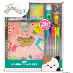 Squishmallows Original DIY Journaling Set, Journaling Kit with Gel Pens, Stickers, Sticky Notes, and Gems, Scrapbook for Kids, Cute Stationary Set, Notebook for Girls, Diary for Girls Ages 8-12(Journaling Set)