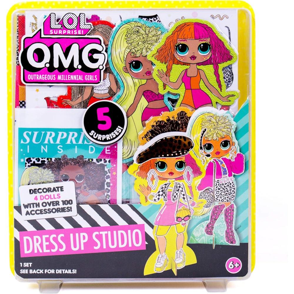 image:imageLOL OMG Dress Up Studio by Horizon Group USA Decorate 4 Dolls with Over 100 Accessories DIY Fashion Craft Kit Mix amp Match Fabrics amp Patterns Use Gemstones Stickers amp MoreDress Up Studio